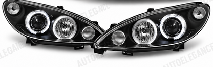 ART.11086 FARI  ANTERIORI ADATTO PER PEUGEOT 206 02- LED  NERO