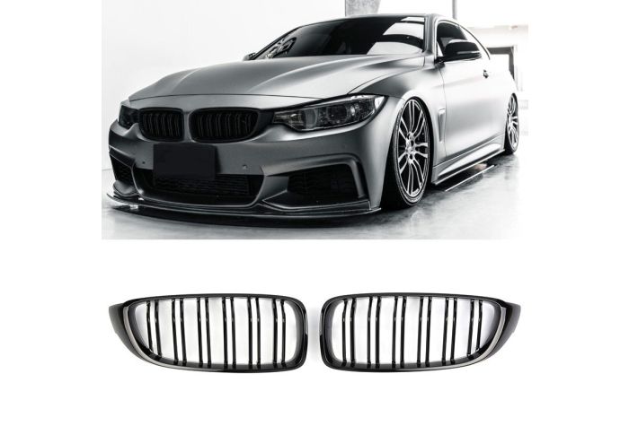 ⭐GRIGLIA DEL RADIATORE DOPPIA STRISCIA NERA LU ADATTO PER BMW SERIE 4 F32 SPORT⭐