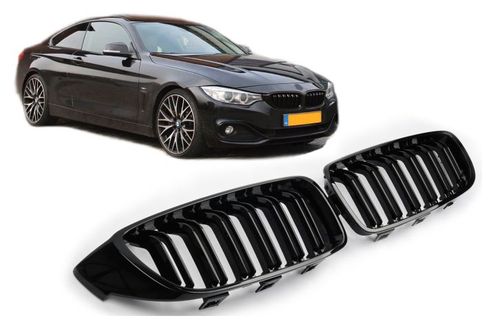 ⭐GRIGLIA DEL RADIATORE DOPPIA STRISCIA NERA LU ADATTO PER BMW SERIE 4 F32 SPORT⭐