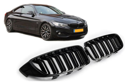 ⭐GRIGLIA DEL RADIATORE DOPPIA STRISCIA NERA LU ADATTO PER BMW SERIE 4 F32 SPORT⭐