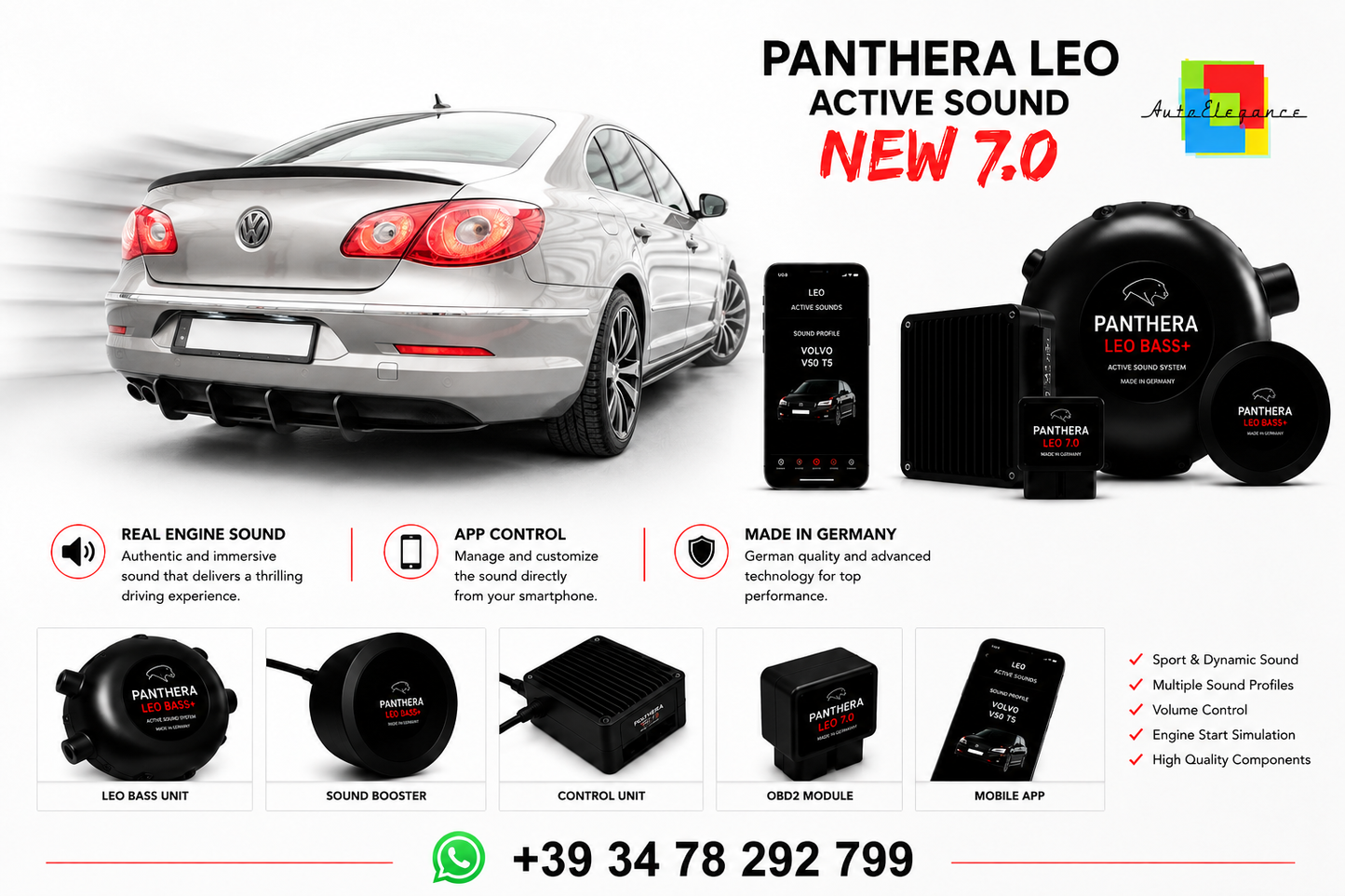 💕 ART.2672 PANTHERA Soundsystem Booster 7.0 -Volkswagen Passat CC 💕