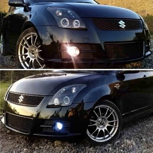 💫ART.6131 FARI ANTERIORI per SUZUKI SWIFT 2005-2010 OCCHI D'ANGELO NERO💫