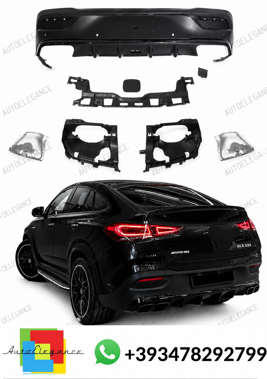👉Diffusore + Terminali Look GLE63 AMG per GLE Coupé (C167) (2019-👈