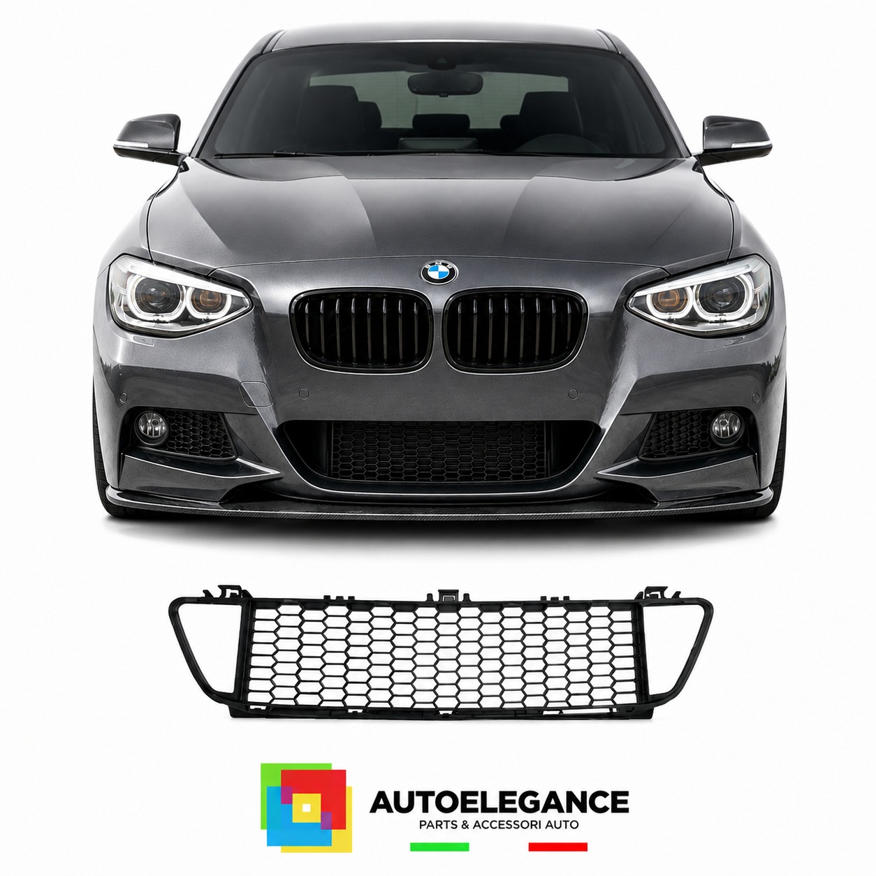 GRIGLIA INFERIORE CENTRALE BMW F20 11-15 PARAURTI LOOK M NERO