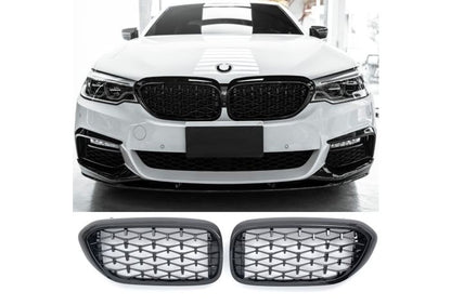 ✨GRIGLIA DIAMANTE NERO LUCIDO PER BMW SERIE 5 G30 G31 ✨