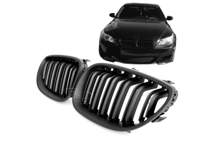 ✨GRIGLIA DOPPIO PONTE NERO OPACO PER BMW SERIE 5 E60 E61✨