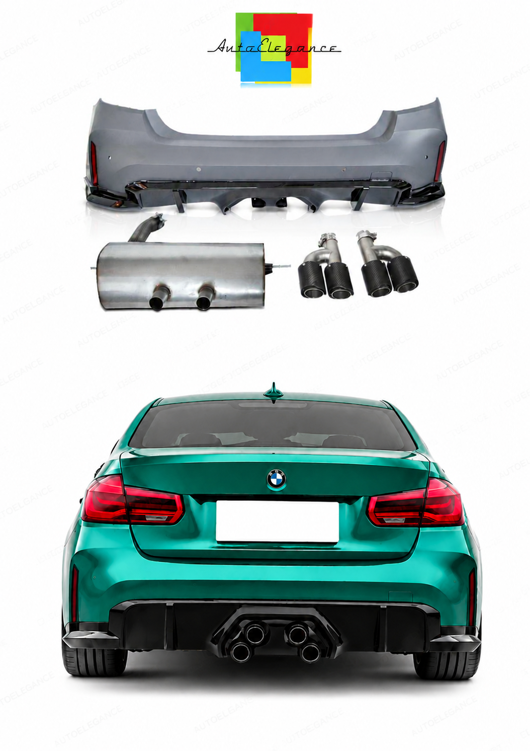 💫ART.10354 PARAURTI POSTERIORE G80 PERFORMANCE STYLE PER BMW F30 11-18💫