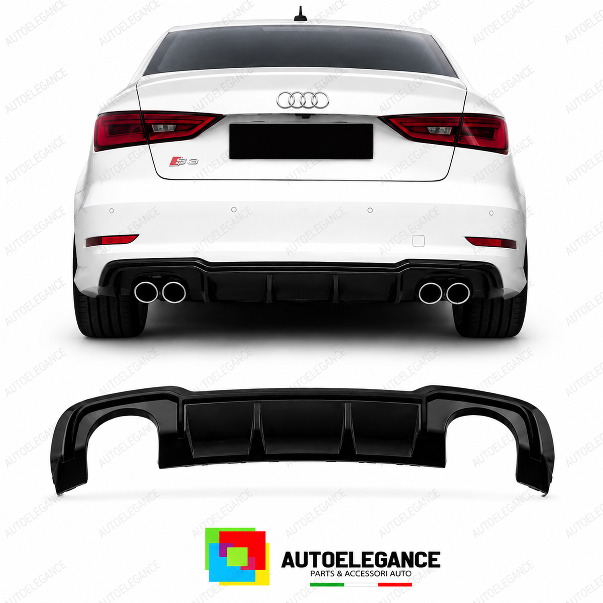 DIFFUSORE AUDI A3 S LINE SEDAN 17-20 LOOK RS3