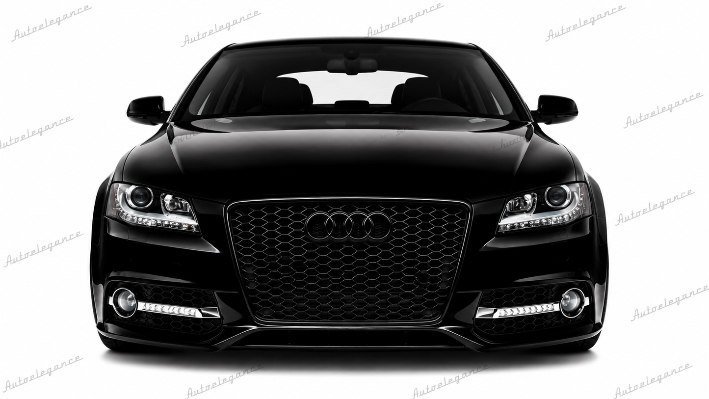 🔥ART.0610 GRIGLIA ANTERIORE ADATTO PER AUDI A4 B8 2007-2011 LOOK RS4, NERO🔥
