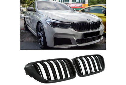 ✨GRIGLIA SPORT GRILL DOPPIA STAFFA NERO LUCIDO PER BMW SERIE 6 G32✨