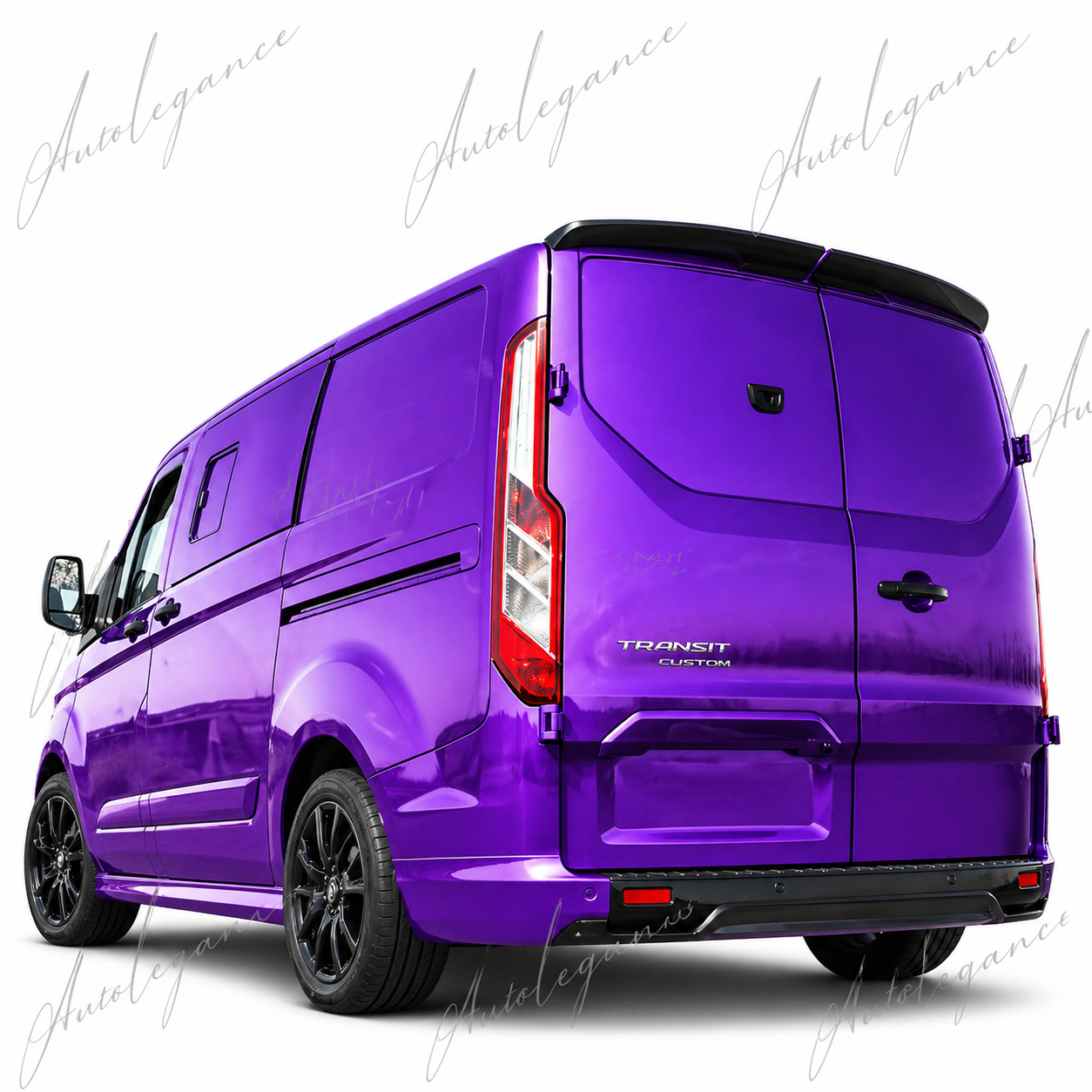 🔥ART.9730 SPOILER TETT PER FORD CUSTOM IN ABS NERO LUCIDO / 12 -17 (2  PARTI)🔥