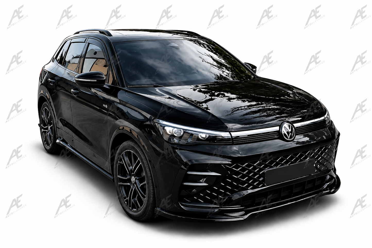 💕ART.9555 SPLITTER Volkswagen Tiguan Mk3 R-Line NERO  LUCIDO💕