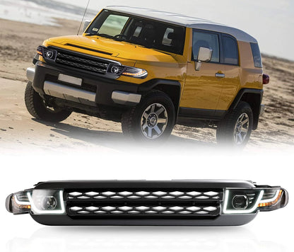 Black Grille LED Headlights Fit For Toyota FJ Cruiser 1st Generation 2007-2015 