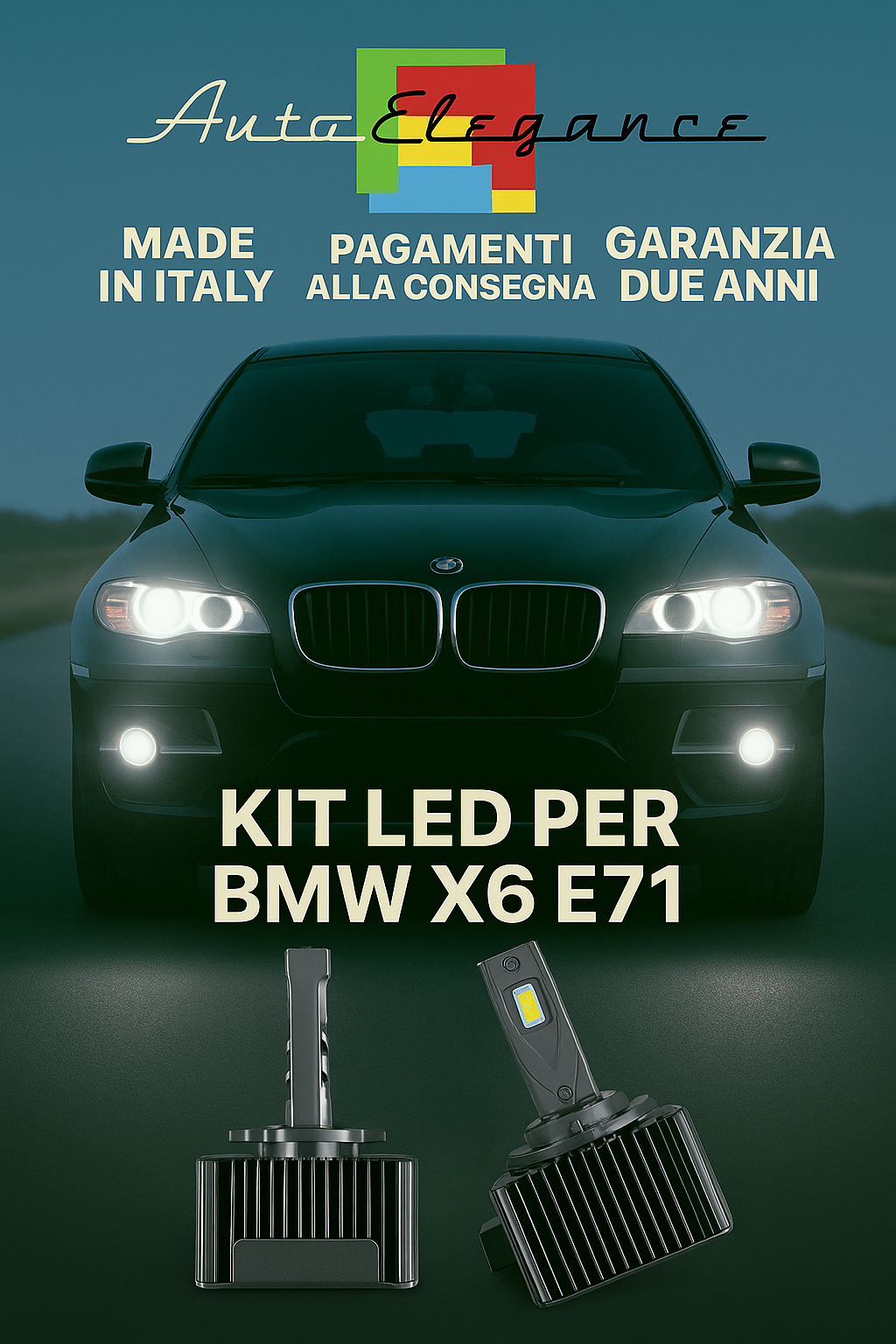 🔥 KIT LED D1S 6000K BIANCO CANBUS Anabbaglianti per BMW X6 E71 🔥