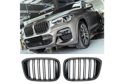 ✨GRIGLIA RADIATORE DOPPIA STAFFA NERA LUCIDA ADATTO PER BMW BMW X3 X4 G01 G02✨