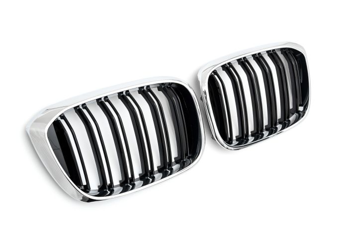 ✨BLACK CHROME DOUBLE STRIPE GRILLE SUITABLE FOR BMW X3 X4 G01 G02✨