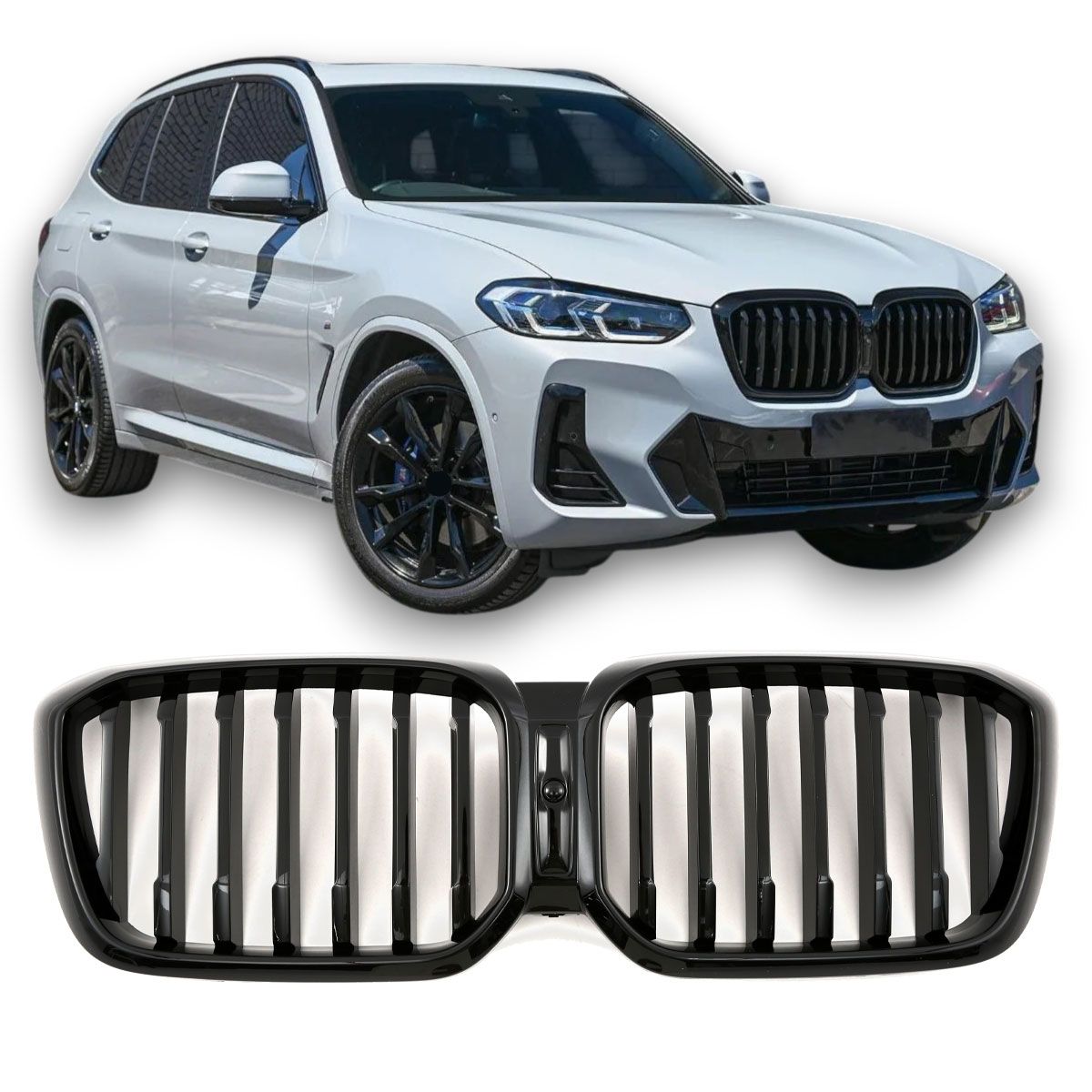 💫ART.4417 Griglia (NERO LUCIDO) Adatto per BMW X3 X4 G01 G02 LCI💫