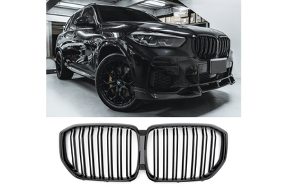 ✨GLOSSY BLACK DOUBLE BRACKET RADIATOR GRILLE SUITABLE FOR BMW X5 G05 2018-2023✨