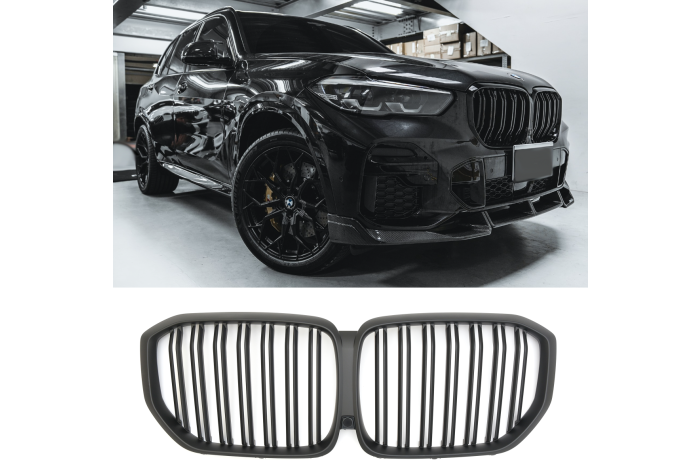 ✨GRIGLIA RADIATORE DOPPIA PONTE NERO OPACO ADATTO PER BMW X5 G05 2018-2023✨