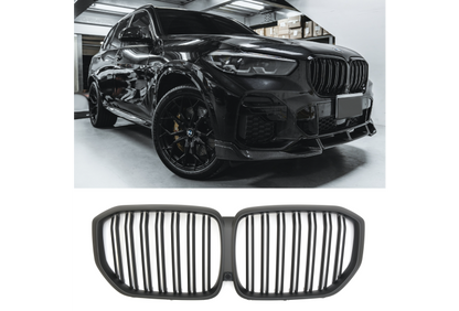 ✨GRIGLIA RADIATORE DOPPIA PONTE NERO OPACO ADATTO PER BMW X5 G05 2018-2023✨