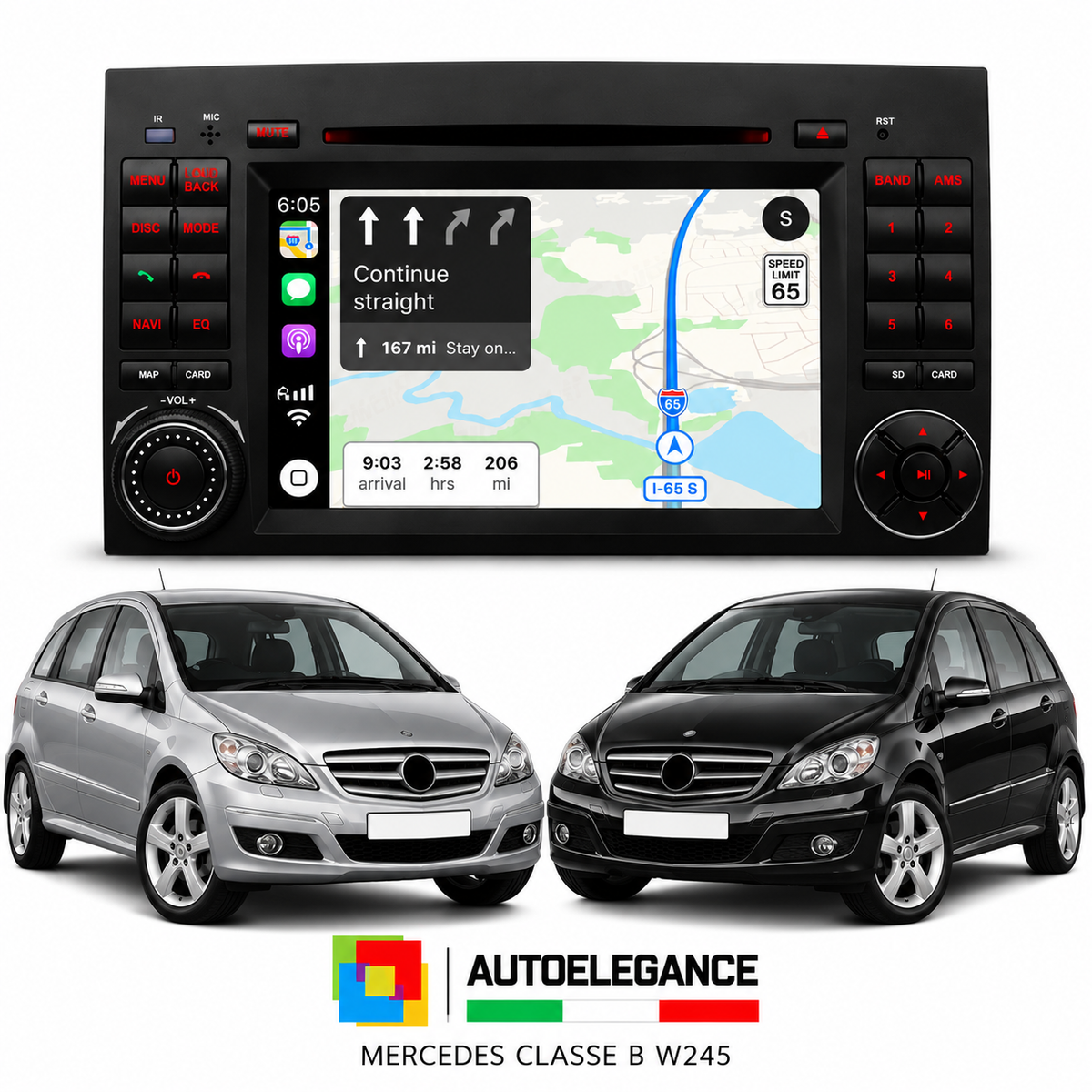 RADIO GPS ANDROID 11 ADATTO PER MERCEDES CLASSE B W245 USB TOUCH HD