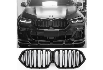 ✨GRIGLIA DOPPIA STAFFA NERA LUCIDA ADATTO PER BMW X6 G06 2023+✨