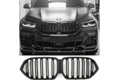 ✨GRIGLIA DOPPIA STAFFA NERA OPACO ADATTO PER BMW X6 G06 2023+✨