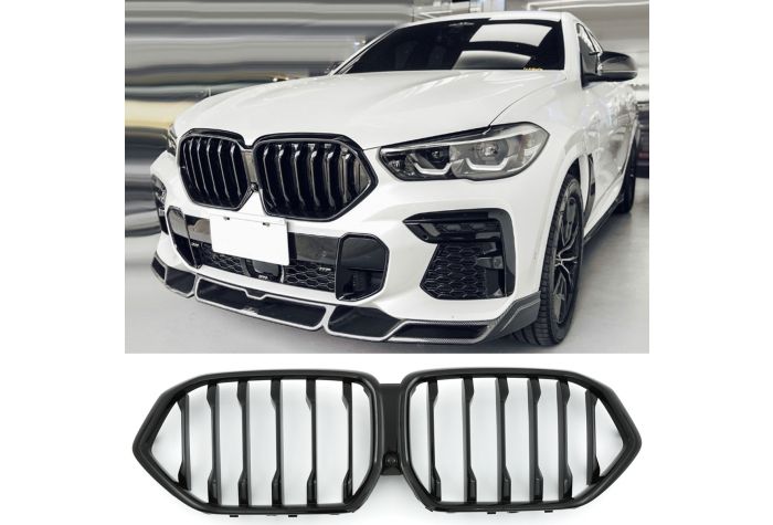 ✨GRIGLIA DOPPIA STAFFA NERO LUCIDO ADATTO PER BMW X6 G06 2023+✨