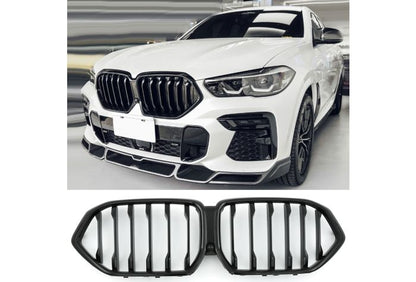 ✨GRIGLIA DOPPIA STAFFA NERO LUCIDO ADATTO PER BMW X6 G06 2023+✨