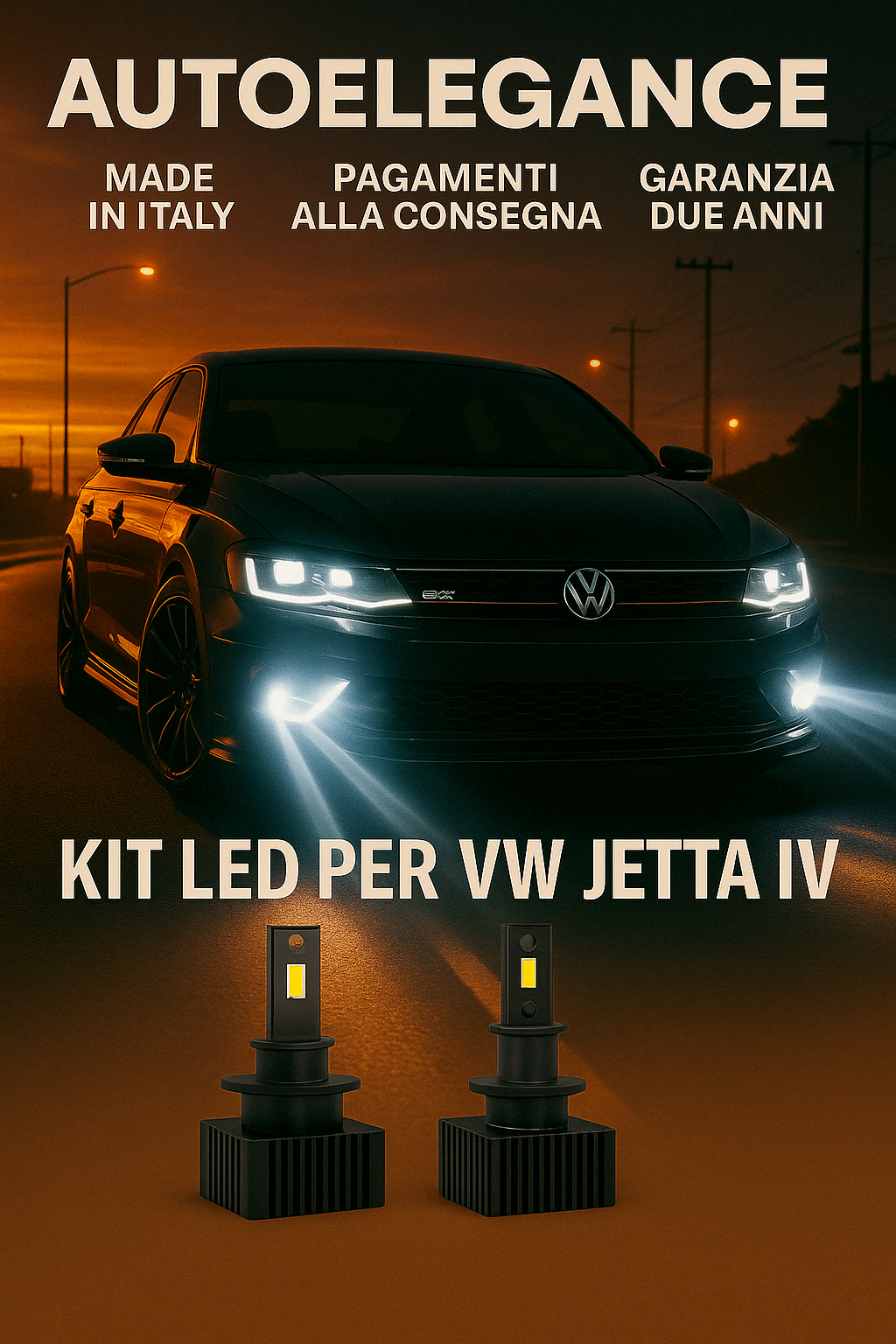 ❤️ KIT LED D3S 6000K BIANCO GHIACCIO ANABBAGLIANTI PER  VW JETTA IV❤️