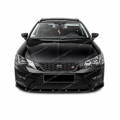 🔥ART.9573 SPLITTER ANTERIORE LEON MK 3 MAX V1 IN PLASTICA NERO LUCIDO 12-16🔥