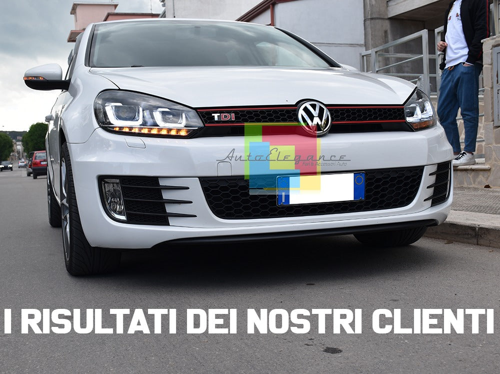 ✨FANALI ANTERIORI LUCI DIURNE ADATTI PER VW Golf 6 08-12 Trasparente/Nero✨