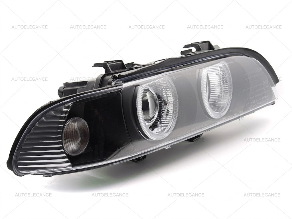 💫ART.10092 FARI ANTERIORI XENON "ANGEL EYES" NERI PER BMW E39 LCI 00-03💫