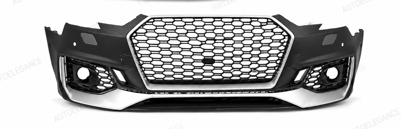 💕PARAURTI ANTERIORE AUDI A4 B9 15-19 RS4 PDC ARGENTO-NERO💕