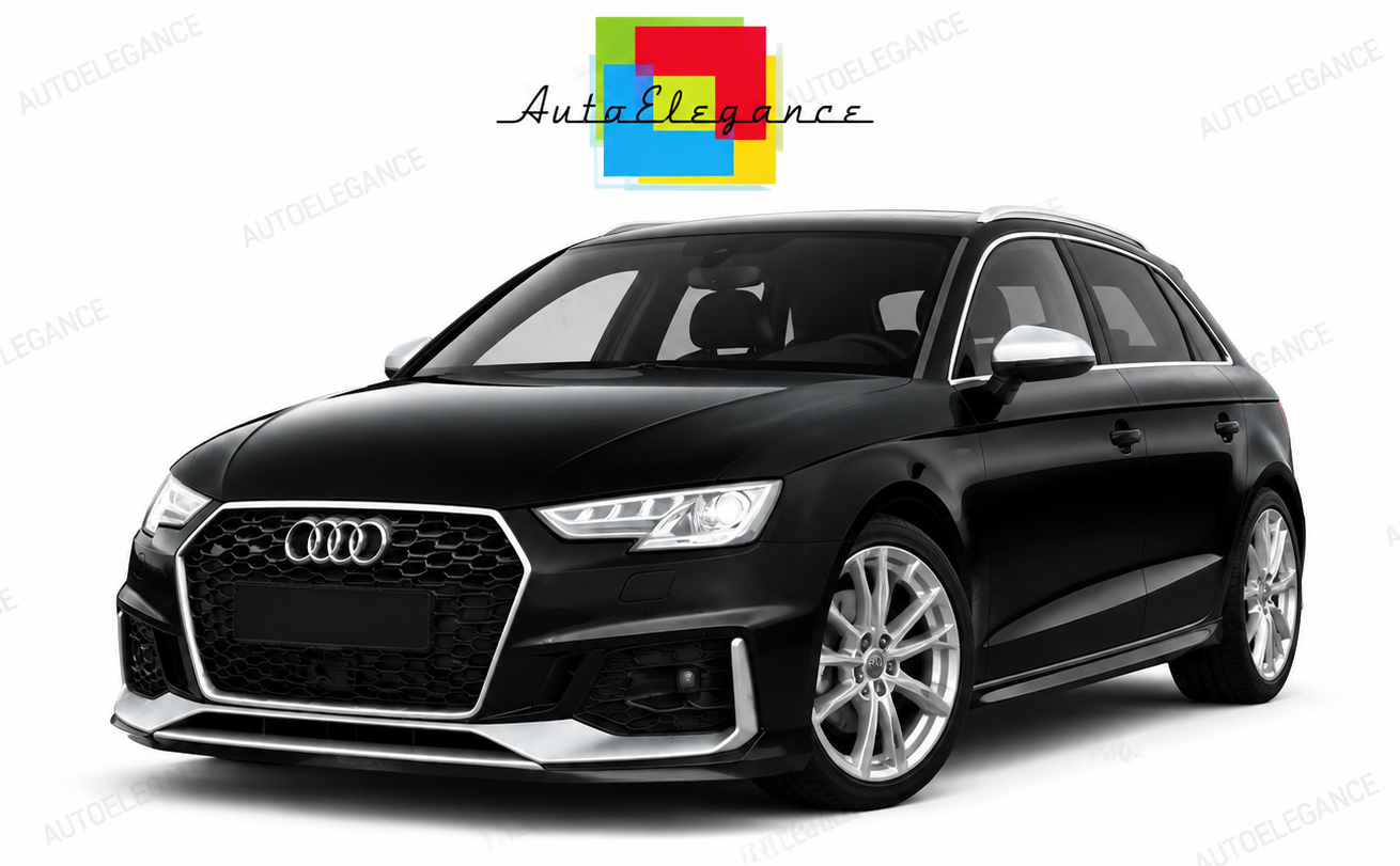 💕PARAURTI ANTERIORE AUDI A4 B9 15-19 RS4 PDC ARGENTO-NERO💕