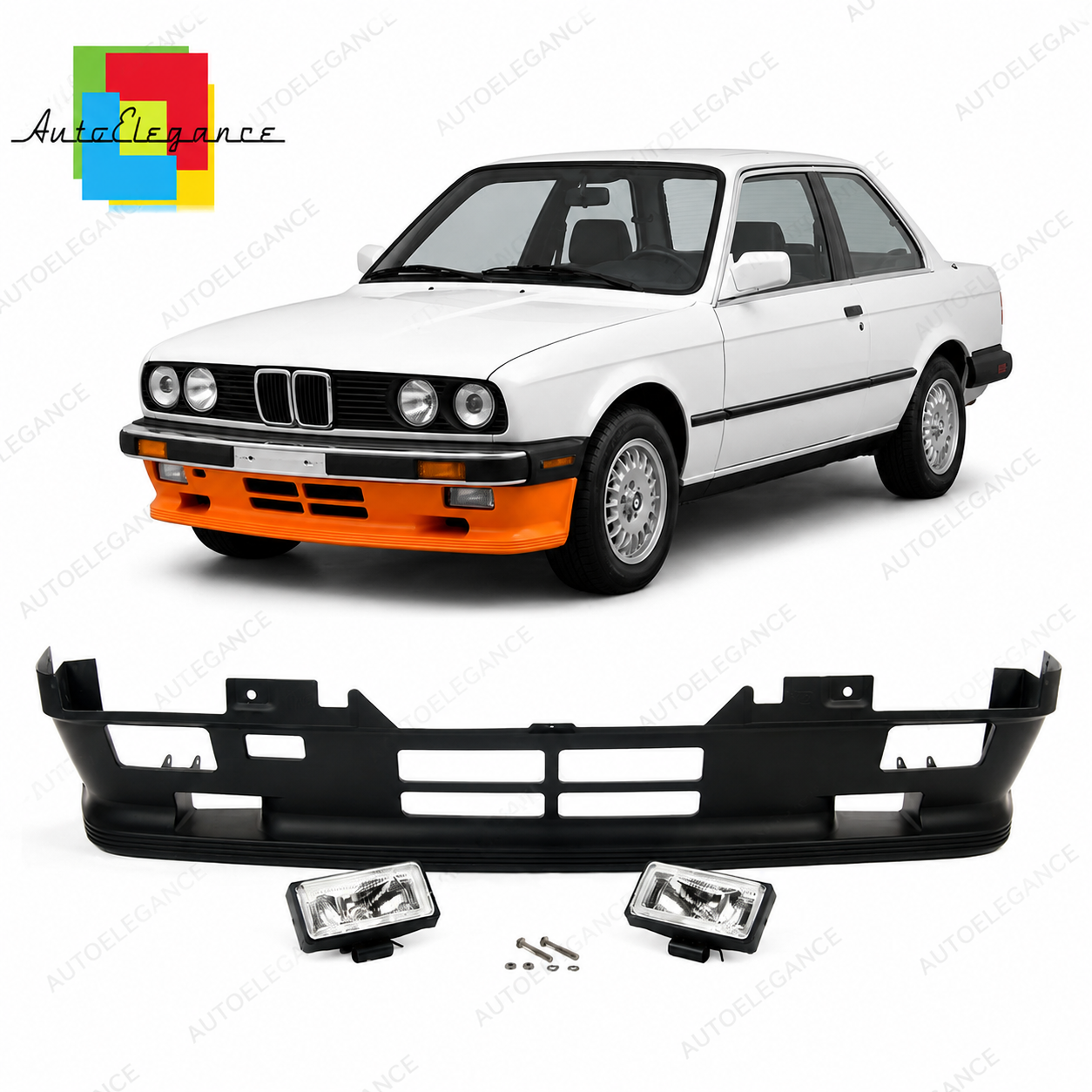 👉Paraurti anteriore e luci fendinebbia adatti per BMW Serie 3 E30 1982-1987👈