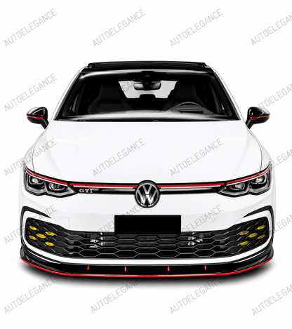 SPLITTER SUITABLE FOR VW GOLF 8 GTI GTD RLINE LOOK GLOSSY BLACK SPORTY DESIGN 