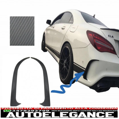 Rear bumper splitter fins side air intakes canards suitable for mercedes cla w117 c117 x117 (2013-2018) cla45 design carbon film