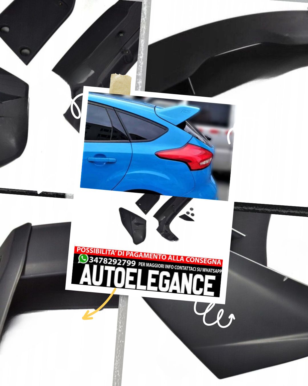 SPOILER adatto per Ford Focus MK3 2010-2018