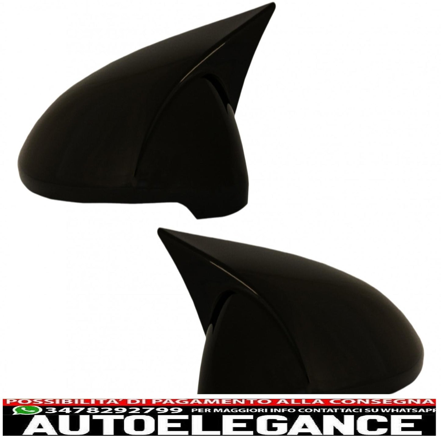Copri specchietti adatti per vw golf vii 7 e 7.5 (2013-up) touran ii (2015-2016) golf alltrack (2014-2017) pianoforte nero AUTOELEGANCERICAMBI