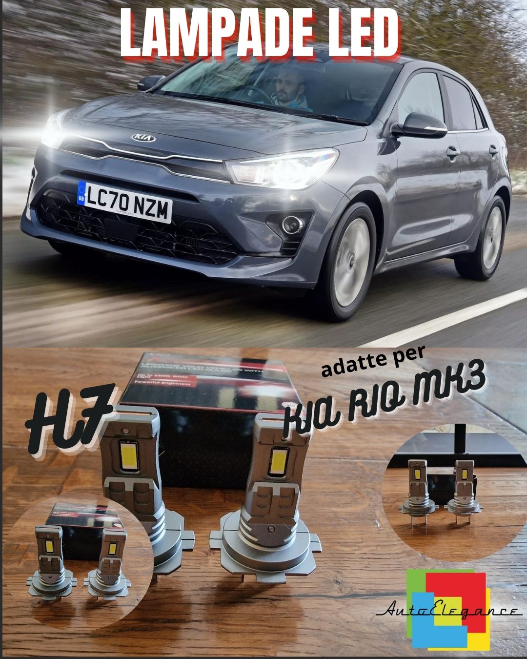 H7 LED KIT FOR KIA RIO MK3 6000K WHITE 6000 LUMEN CANBUS LOW BEAM NO ERROR 