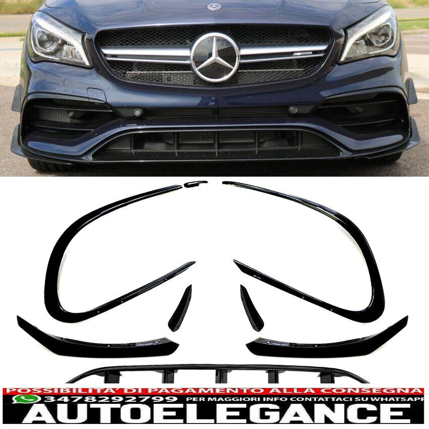 spoiler anteriore adatto per mercedes c117 classe cla lifting-mostra il titolo originaletesto originalefrontspoiler passt für mercedes c117 cla-klasse facelift