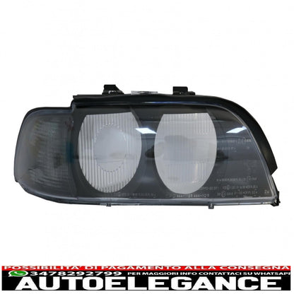 right side headlight lens smoke grey suitable for bmw 5 series e39 (1995-2000) 