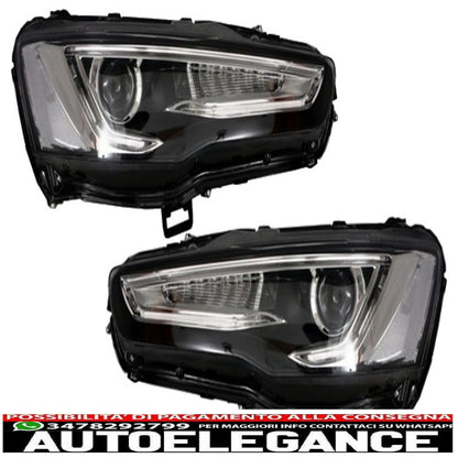 led drl headlights suitable for mitsubishi lancer (2007-2017) double projector dynamic sequential signal 
