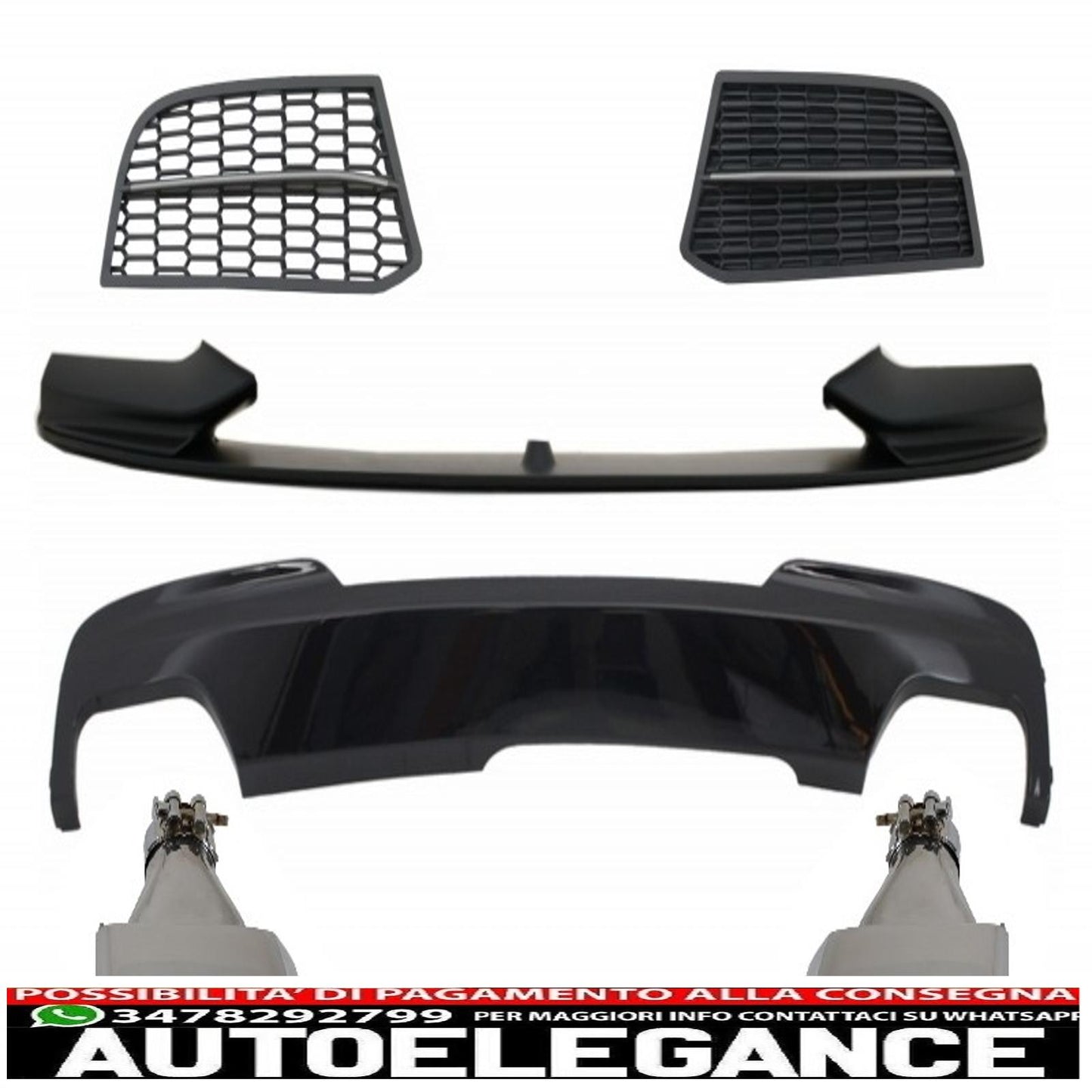 kit di conversione spoiler e diffusore d'aria adatto per bmw serie 5 f10 f11 berlina touring (2010-2017) da m-technik a m-performance sport m550 design