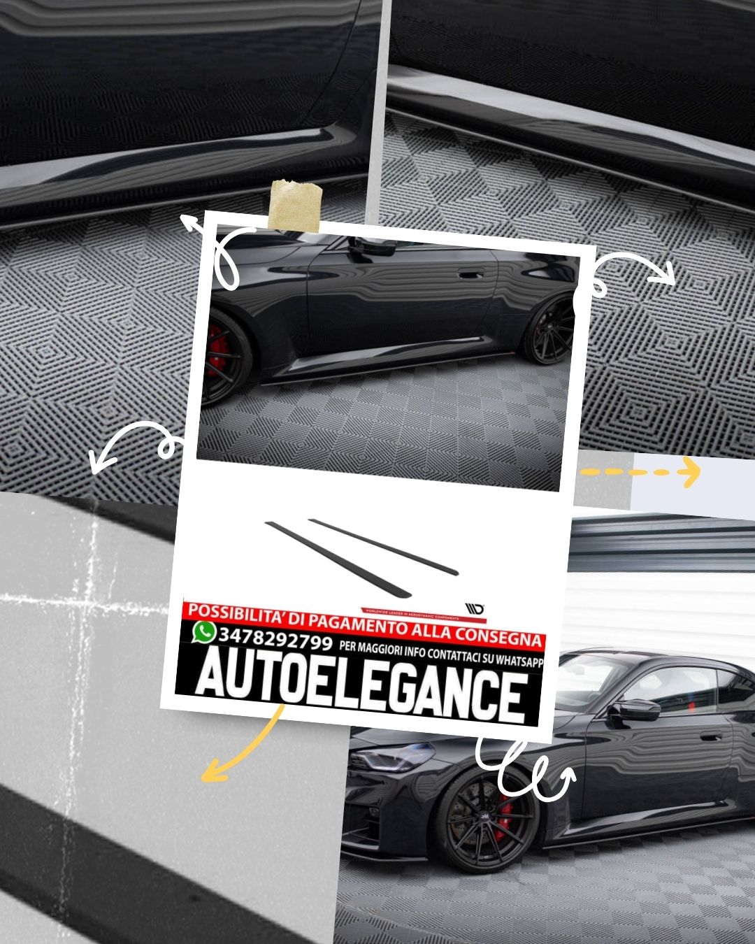 MINIGONNE LATERALI STREET PRO adatto compatibile per  V.1 BMW M2 G87 ( 2023 - )