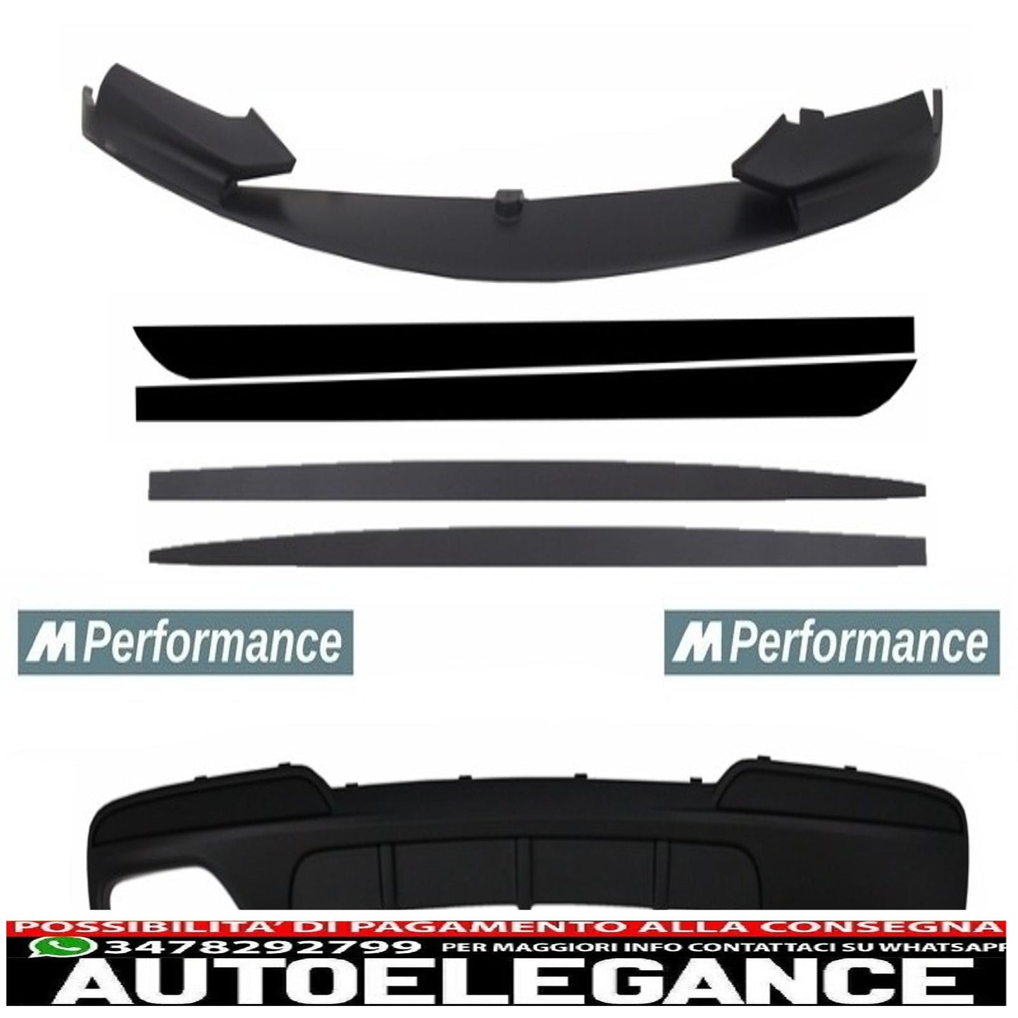 aggiungi il kit di estensione di conversione al design M-Performance adatto per BMW Serie 5 F10 F11 Berlina Touring AUTOELEGANCERICAMBI