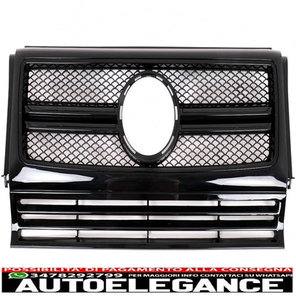griglia anteriore adatta per mercedes w463 classe g (1990-2012) nuovo design g65 g63 pianoforte edizione completamente nera