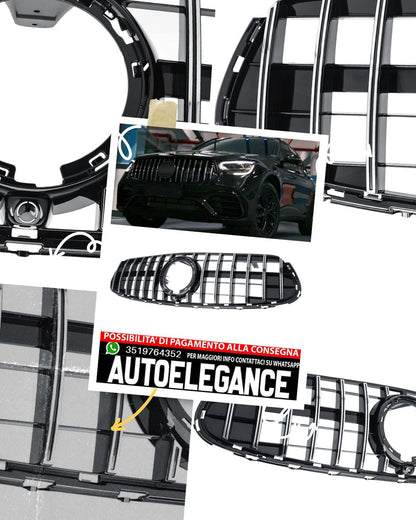 Griglia GT Panamericana adatta per Mercedes Classe GLC X253 dal 19 argento nero