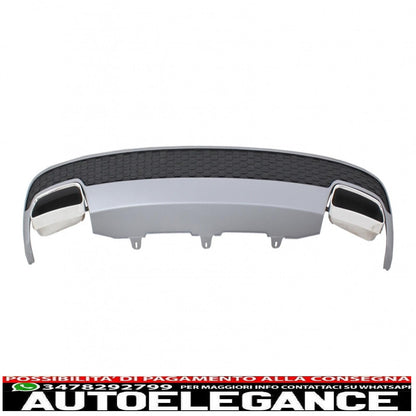 Diffusore mantovana paraurti posteriore con terminali di scarico adatto per audi a6 4g limousine (2011-2014) look restyling